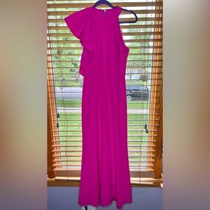 Beautiful floor-length fuchsia pink dress